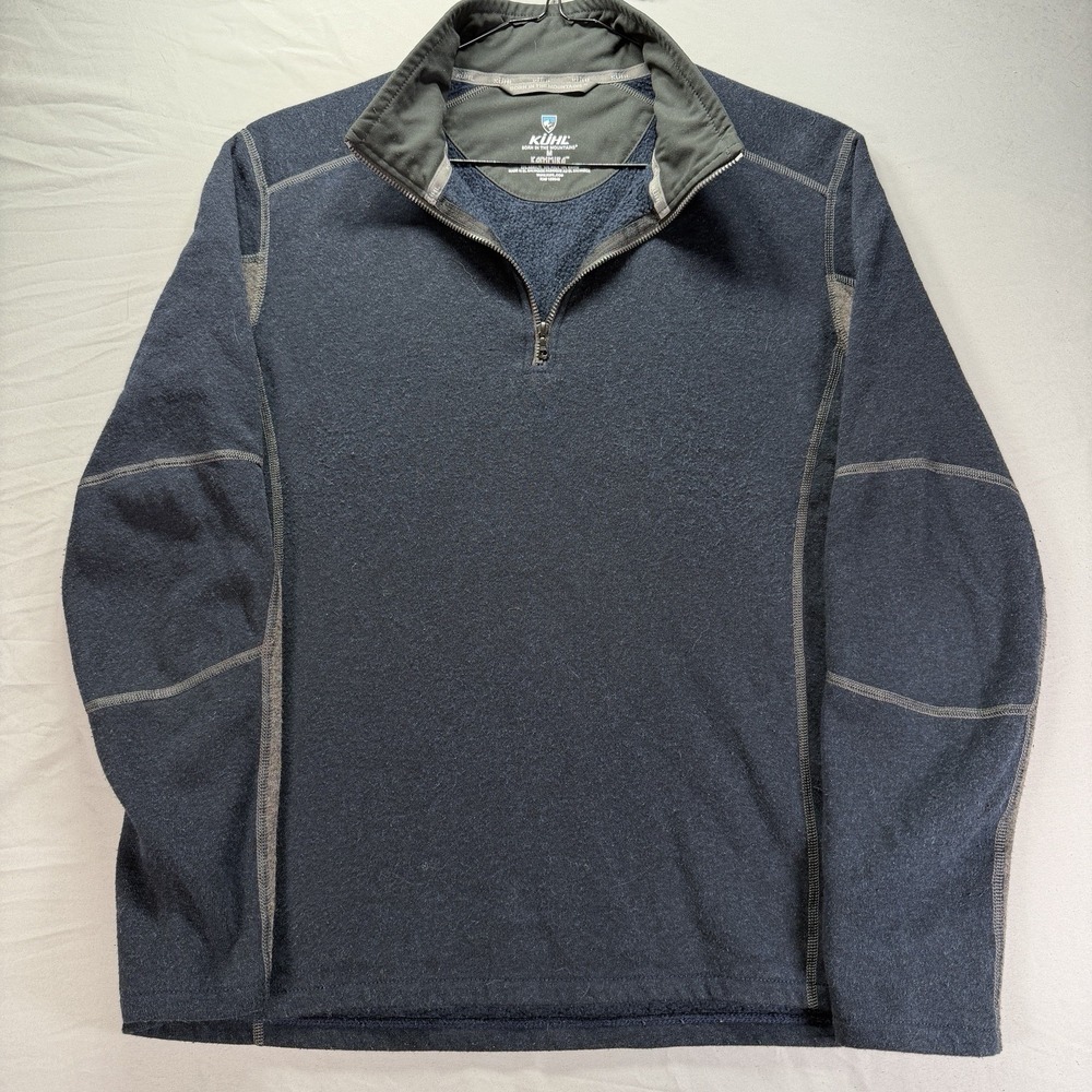 Kuhl Sweater Mens Medium Blue Kashmira Fleece 1/4 Zip Pullover Hiking Layer